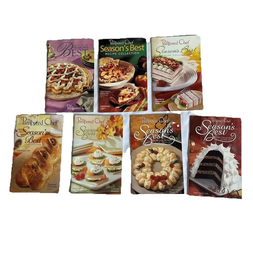 PAMPERED CHEF Cookbooks Booklets Favorite Season Best Stoneware 2001-04 LOT of 7